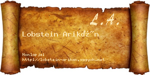 Lobstein Arikán névjegykártya